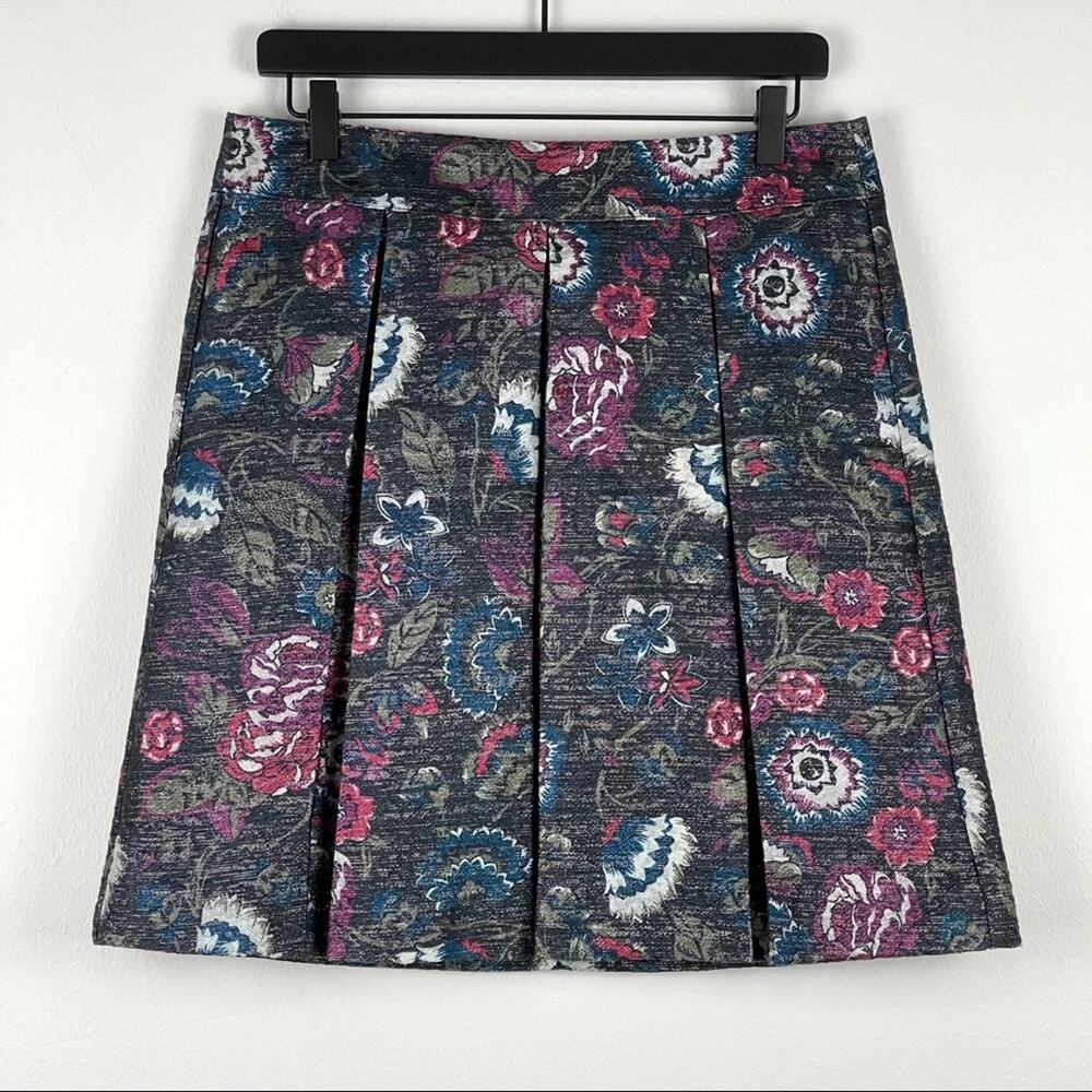 Loft Outlet Floral Brocade / Tapestry Style Pleated Skirt w/ Metallic Thread - 8